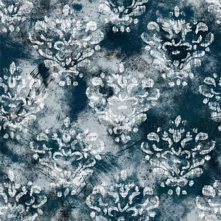 Seamless navy blue and white abstract grungy seamless surface pattern design for printの写真素材