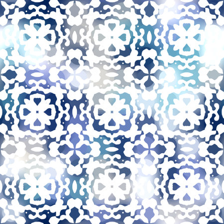 Seamless white on color interior wall tile style surface pattern design for print. High-quality...