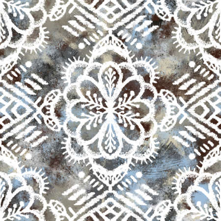 Seamless neutral and white grungy classic abstract surface pattern design for print.の写真素材