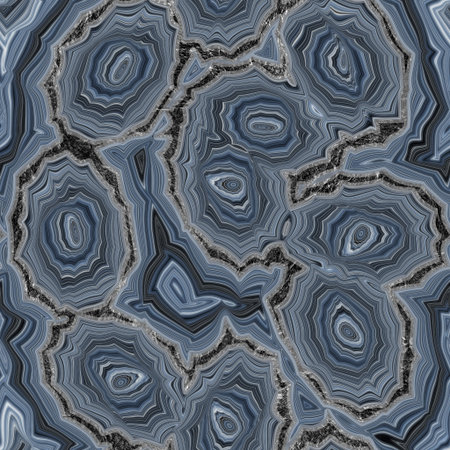 Seamless banded agate geode marble rock with gray stone edge surface pattern design for print
