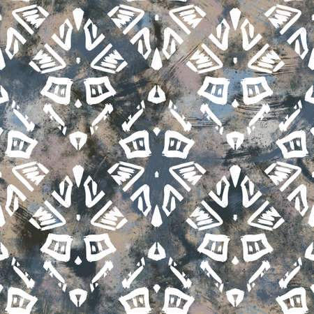 Seamless neutral tan and white distressed grungy motif surface pattern design for printの写真素材