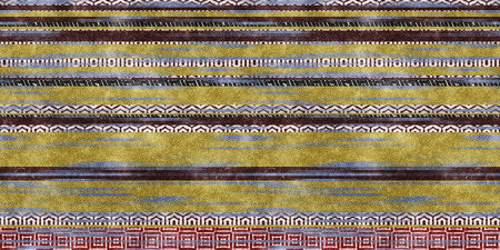 Seamless tribal ethnic stripe grungy border surface pattern design for print