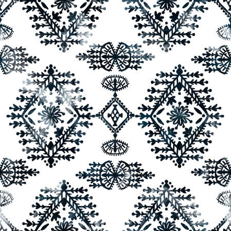 Seamless navy blue and white abstract grungy seamless surface pattern design for printの写真素材