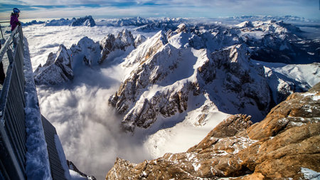 Looking down the mountain