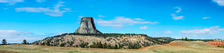 Devils Tower in the distance Wyoming USAの写真素材