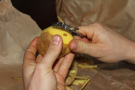 peel potatoの写真素材