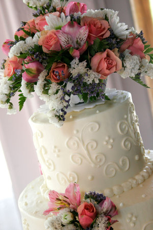 closeup of wedding cake