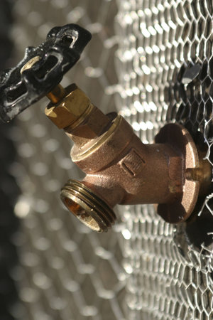 a hose bib, during house construction