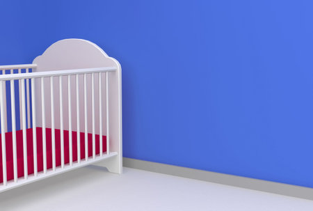 nursery 3d render with space for message