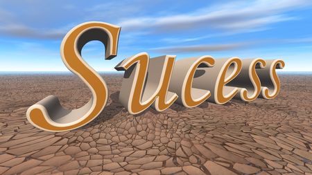 3d render of success and birght blue skyの写真素材