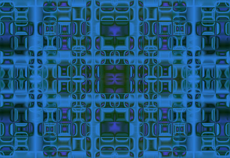 dark celled background with green and blue squares