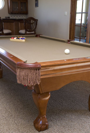 pool table in new recreation room