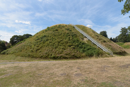 Castle Hill with steps in Thetford, Norfolkの写真素材