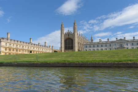 Clare and Kings College viewed from River Cam in Cambridge, UKのeditorial素材