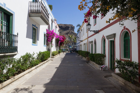 Beautiful street in Puerto de Mogan, Gran Canariaの写真素材