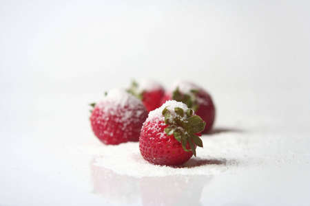 Strawberries on a white backgroundの写真素材