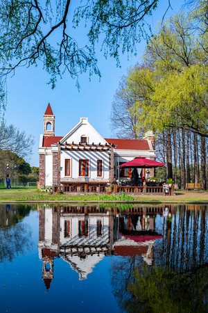 The old church in Chantilly, Virginia.の写真素材