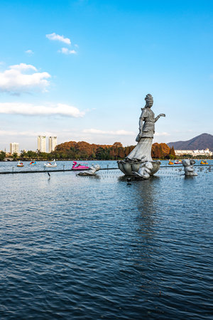 Statue of Guan Yin in Guilin, Guangxi, Chinaの写真素材