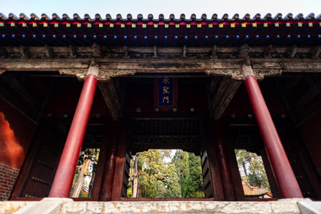 ancient Chinese architecture in the Eastern Royal Tombs of the Qing Dynastyの写真素材