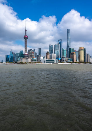 Shanghai Lujiazui Finance and Trade Zone of the modern cityの写真素材