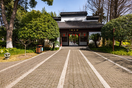 Traditional chinese architecture in the park, Shenzhen, China.の写真素材