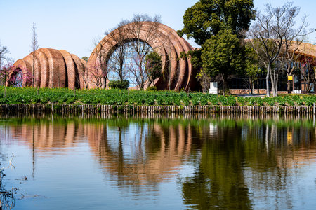 Park in the city of Seoul in South Korea in EastAasia.の写真素材
