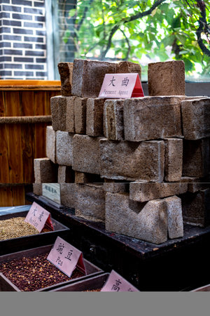 Sale of bricks in a market in South Korea.