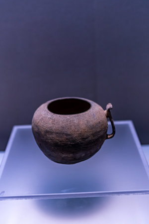 Ancient pottery in the Museum of Natural History, Istanbul, Turkey