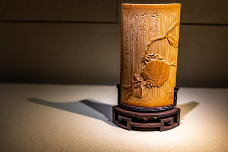 Chinese ancient ceramic arts and crafts on display at a Chinese temple.の写真素材