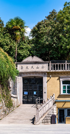 The entrance gate of the Royal Palace in Kanchanaburi, Thailand.