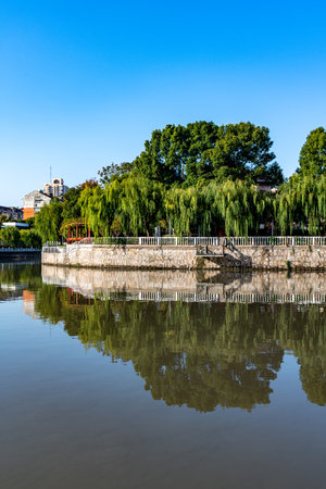 Beautiful view of the park and the river in Beijing, Chinaの写真素材