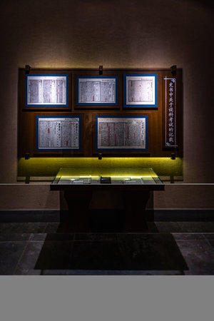 Interior of a Buddhist temple.の写真素材