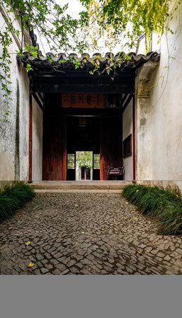 Ancient Chinese building in Suzhou, China. Suzhou is one of the most popular tourist destinations in China.の写真素材