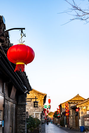 Lantern in the old town of Suzhou, China.の写真素材