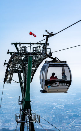 Cable car on the top of the mountain, Sochi, Russiaのeditorial素材