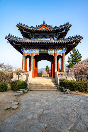 Ancient architecture landscape in Hohhot city,, Hohhot city, Inner Mongolia autonomous region, Chinaの写真素材