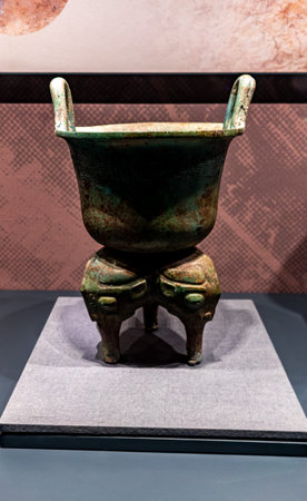 Ancient bronze pottery in the National Museum of Anatolia, Turkeyの写真素材