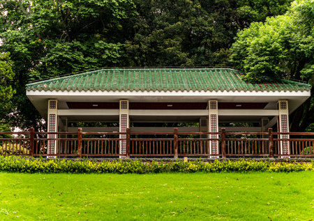 Korean style pavilion in the park, South Korea,Seoulの写真素材
