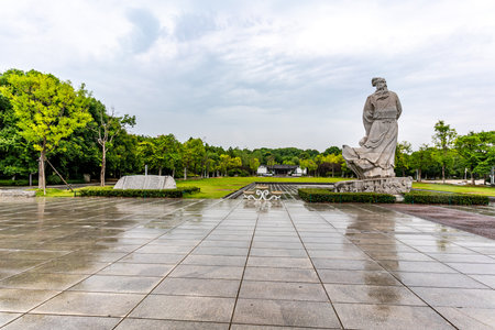 Statue of Mao Zedong at the National Museum of China.の写真素材