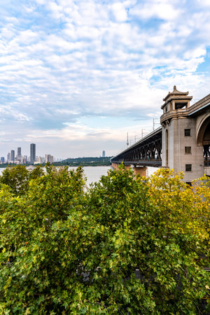 Bridges over the Dnieper river in Kiev, Ukraine.の写真素材