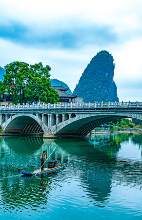 Guilin Yangshuo Guilin landscape scenery, Chinaの写真素材