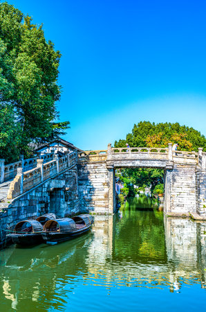 Beautiful Architecture in Suzhou City, Jiangsu Province, China.の写真素材