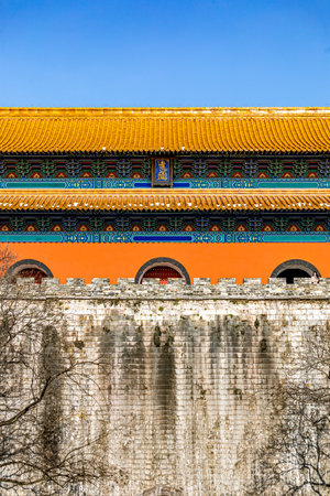 Ancient architecture of the Forbidden City in Beijing, China. Built in the Ming Dynasty.の写真素材