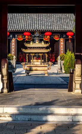 Chinese temple in Shanghai, China.の写真素材