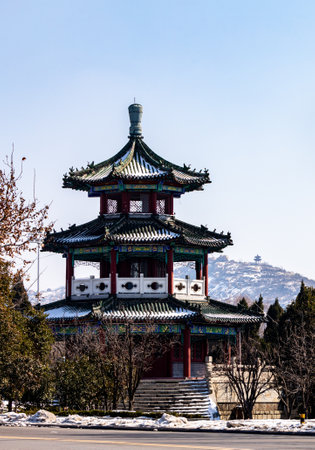 Pavilion in the ancient city of Xian, China.の写真素材