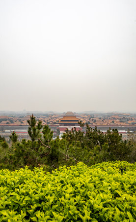 Beautiful landscape view of the Forbidden City in Beijing, China.の写真素材