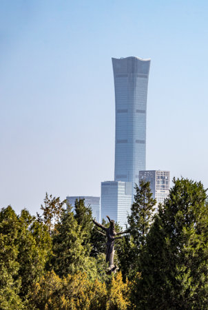 The modern buildings of Beijing city, China.のeditorial素材