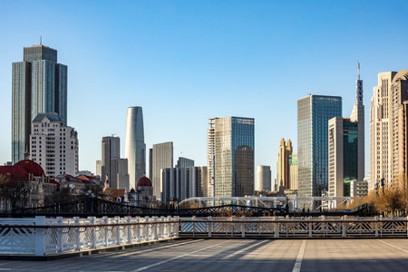 View of Huangpu river in Shanghai.の写真素材