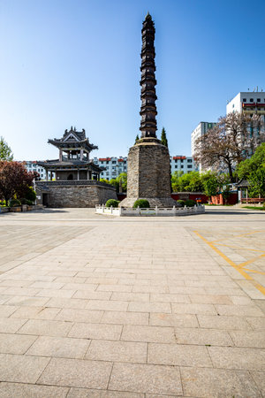 China, Henan Province, Shaanxi Province, Jinzhong City, Shandong Pavilionの写真素材