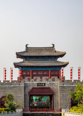 Pingyao ancient city wall scenery, Chinaの写真素材